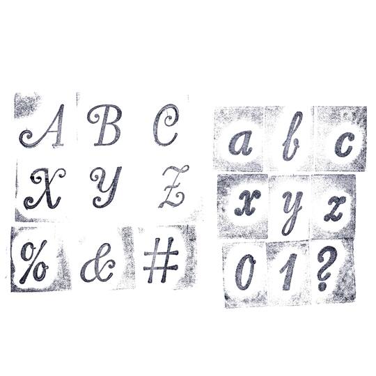 6 Pack: Script Alphabet & Numbers Wood Stamp Set by Recollections™